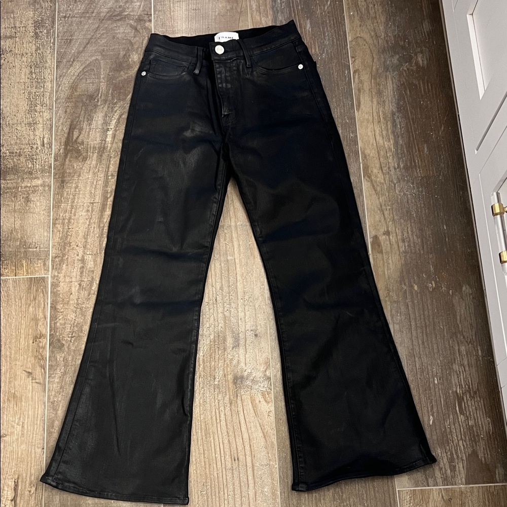 Frame Denim Midnight Black Flare Jeans